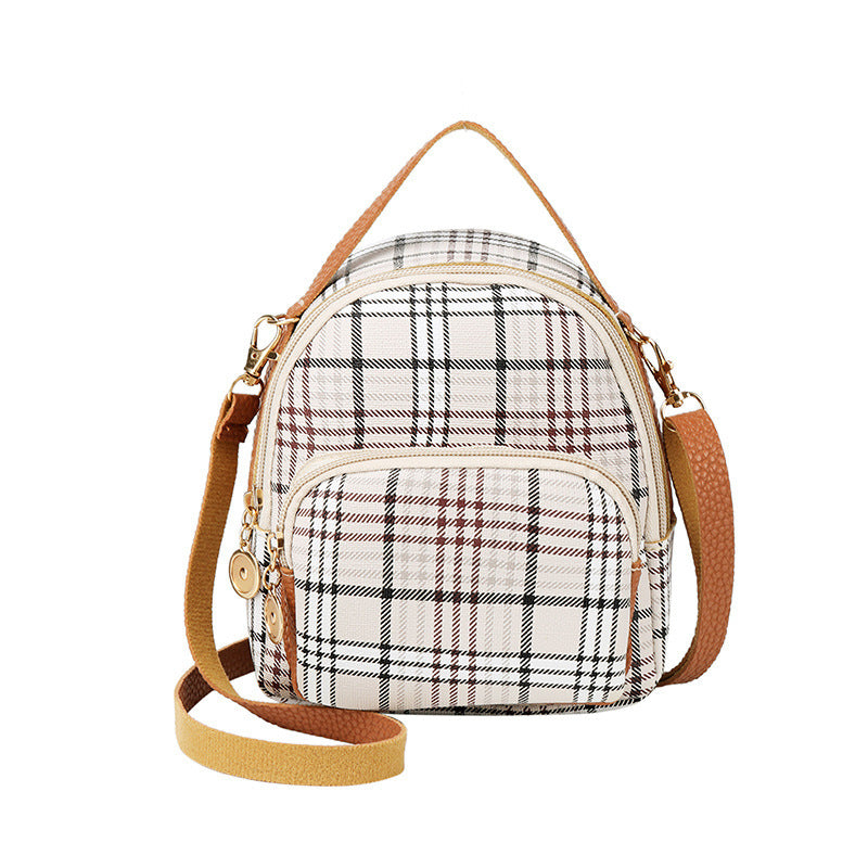 Personality Bags - Casual Plaid Backpack Portable