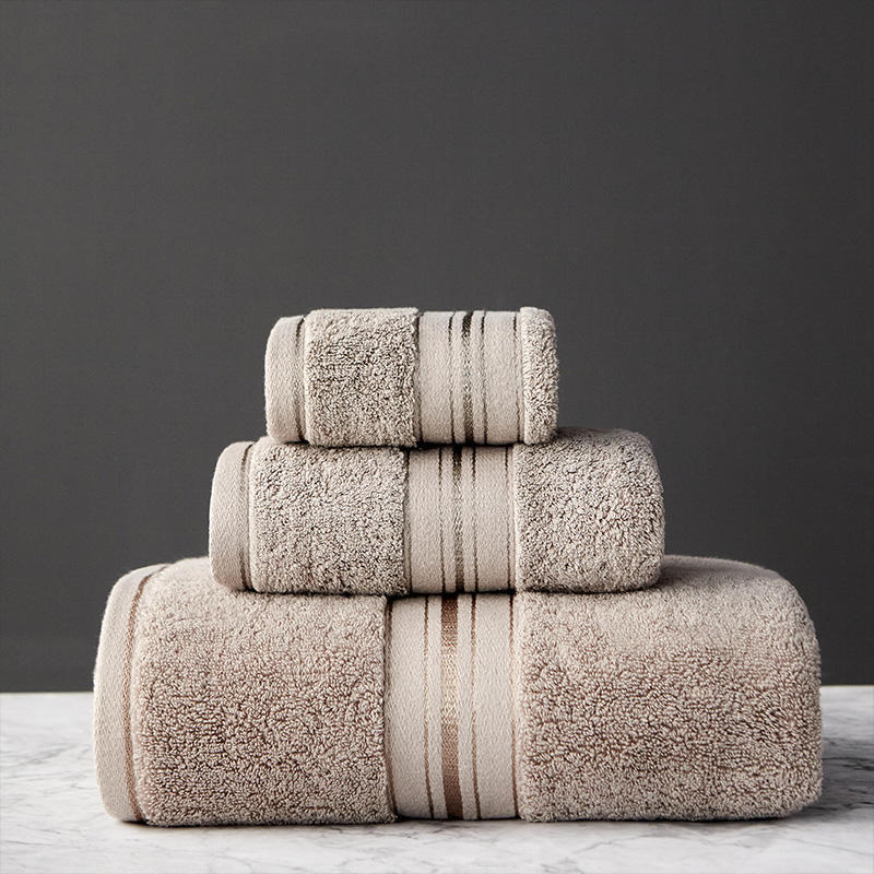 Pure Color Thick Cotton Bath Towel Set Towel Set - Increased Pure Cotton Beach Towel Beauty Salon Bath Towel