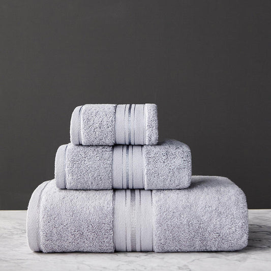 Pure Color Thick Cotton Bath Towel Set Towel Set - Increased Pure Cotton Beach Towel Beauty Salon Bath Towel