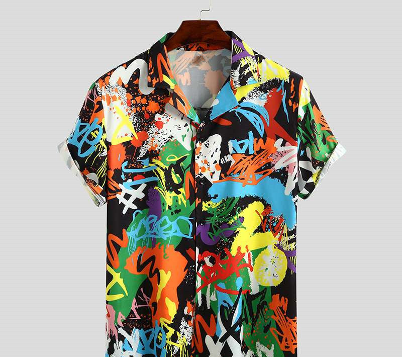 Men's Short Sleeve Printed Shirt for Summer - Hawaiian Beach Men's Shirt
