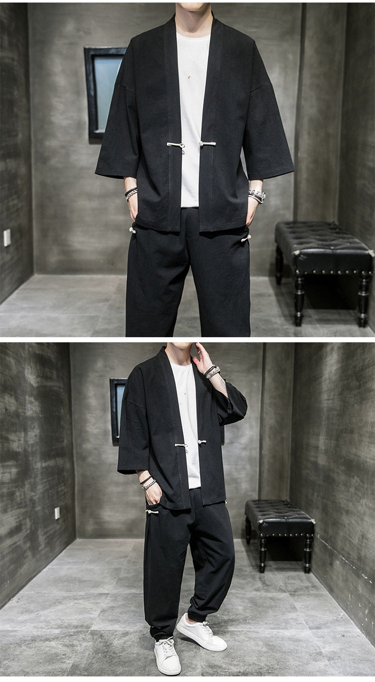 Men's Summer Three-Quarter Sleeves Robe