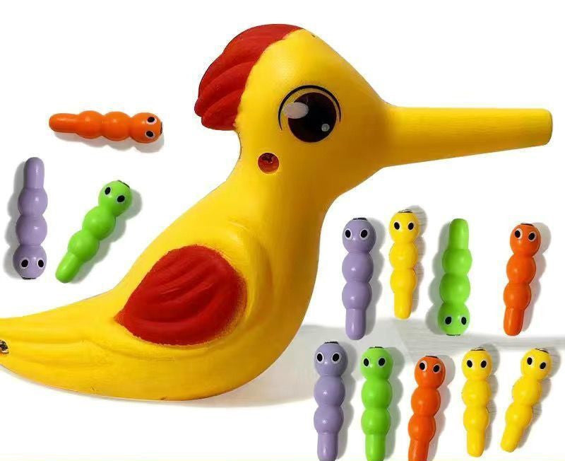Woodpecker Magnetic Catch The Worm Animal Feeding Toy - Small Birds Children Educate Fishing Toys Kit Kids Gift Set