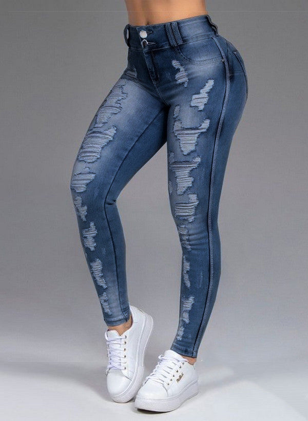 Ladies' Jeans - Ripped Holes Stretch Jeans for Women