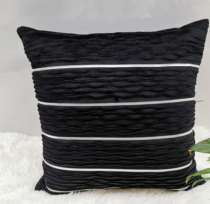 Luxury Striped Velvet Throw Pillow Cushion Cover - Pillow Case Covers for Sofa Flannel Velvet Sofa Cushion Cover