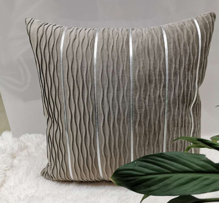 Luxury Striped Velvet Throw Pillow Cushion Cover - Pillow Case Covers for Sofa Flannel Velvet Sofa Cushion Cover