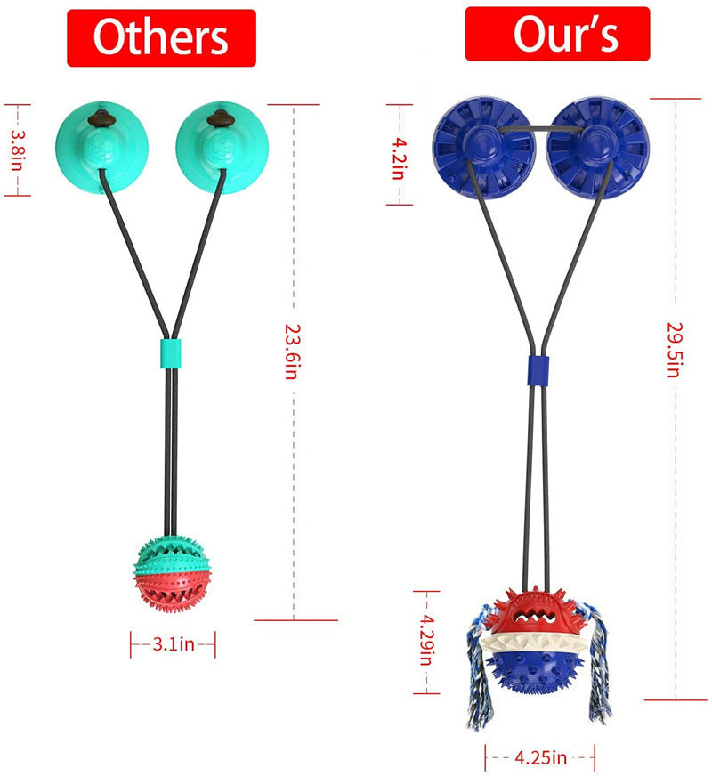 Large Dog Interactive Toy - Aggressive Chew Dog Indestructible Toy Suction Cup