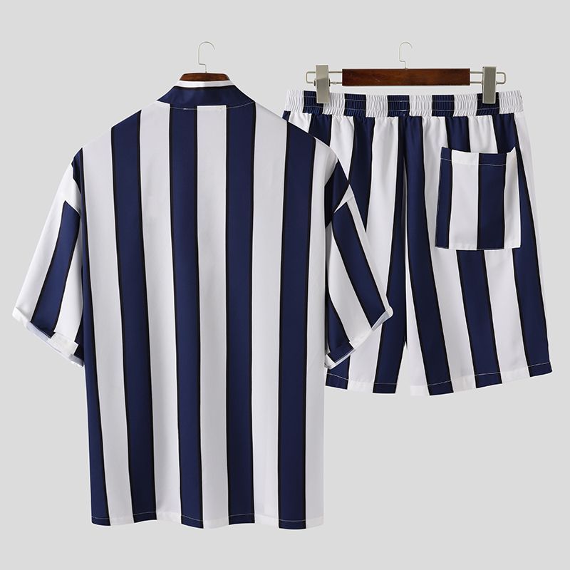 Summer Short for Men - Striped Beach Pajamas Suit