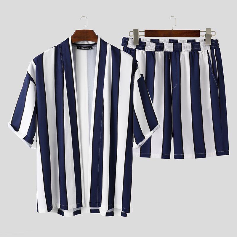 Summer Short for Men - Striped Beach Pajamas Suit
