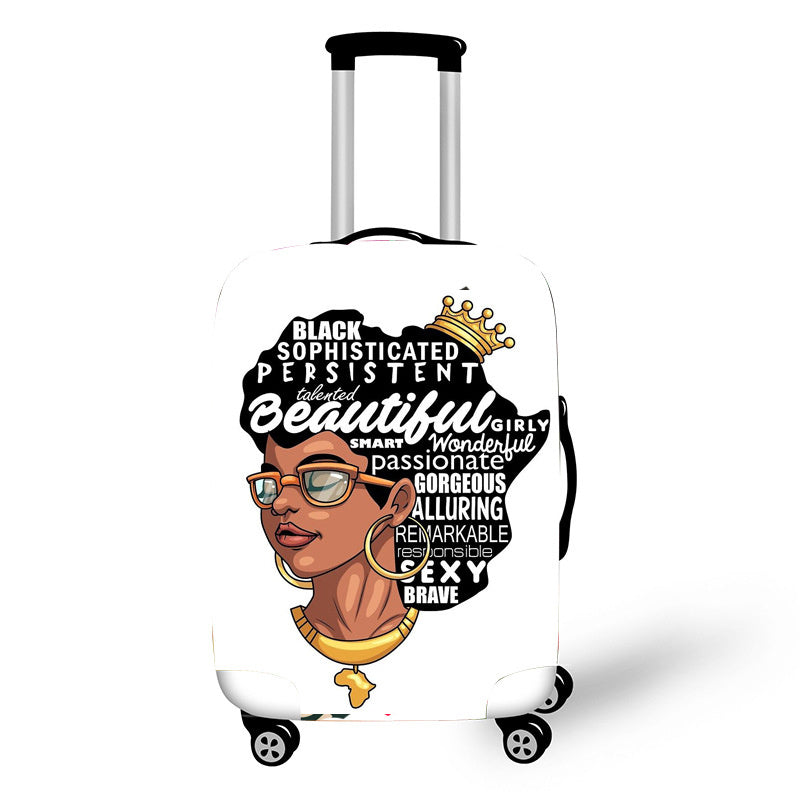 No personality African Art Girl Travel Accessories Luggage Cover  - Suitcase Protection Baggage Dust Cover Stretch Fabrics 18-30inch
