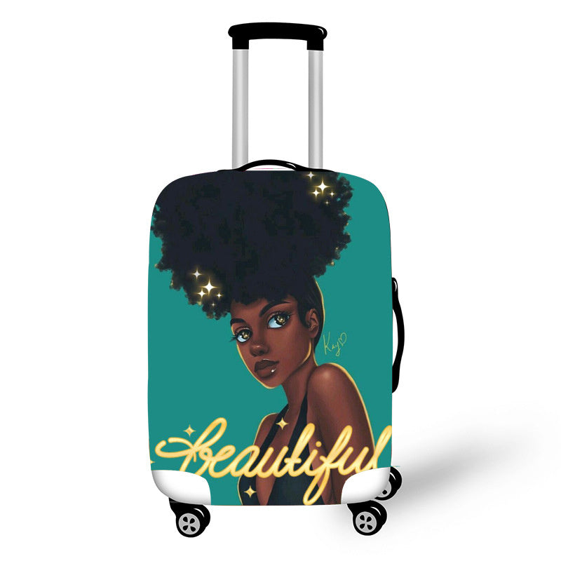 No personality African Art Girl Travel Accessories Luggage Cover  - Suitcase Protection Baggage Dust Cover Stretch Fabrics 18-30inch