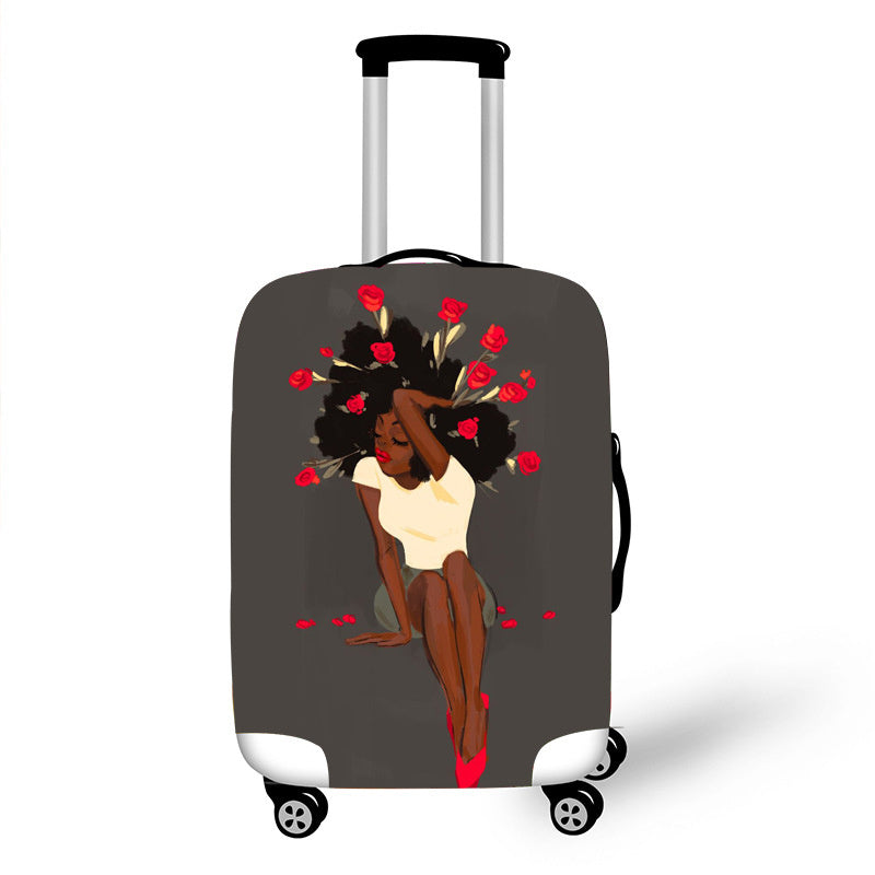 No personality African Art Girl Travel Accessories Luggage Cover  - Suitcase Protection Baggage Dust Cover Stretch Fabrics 18-30inch