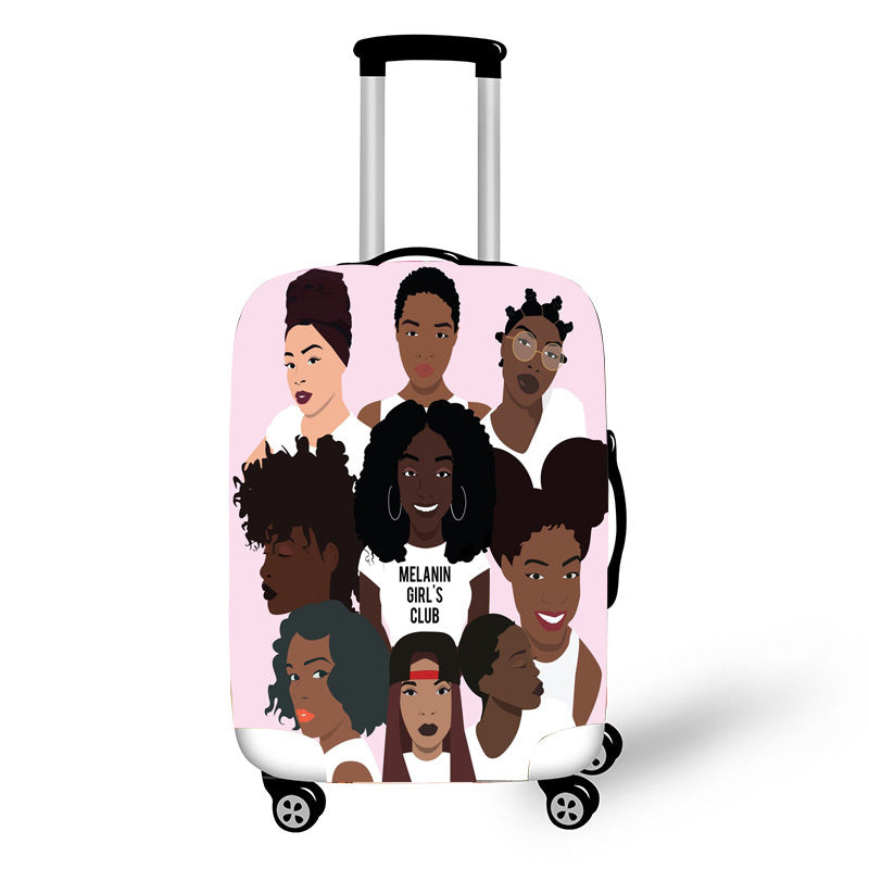 No personality African Art Girl Travel Accessories Luggage Cover  - Suitcase Protection Baggage Dust Cover Stretch Fabrics 18-30inch