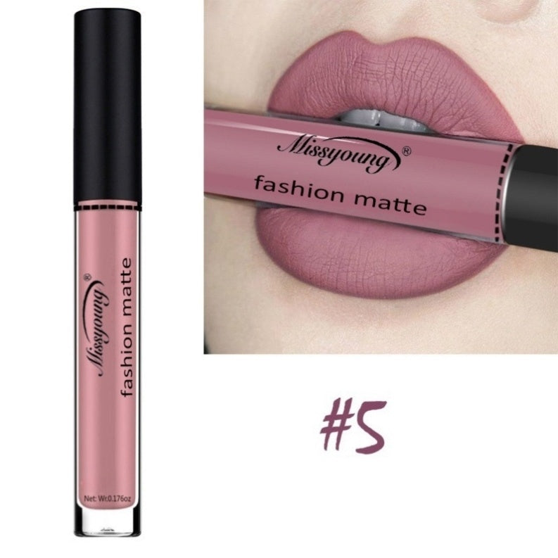 Liquid Glossy Lipstick - Non-Stick Cup Matte Makeup