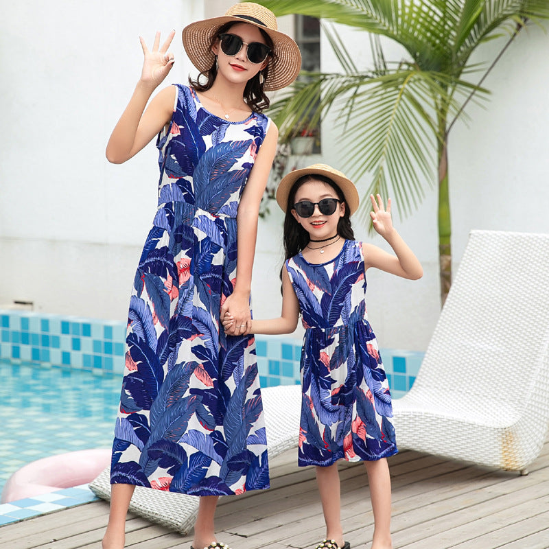 Mother And Daughter Vacation Beach Dress