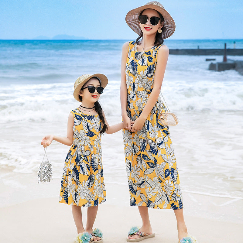Mother And Daughter Vacation Beach Dress