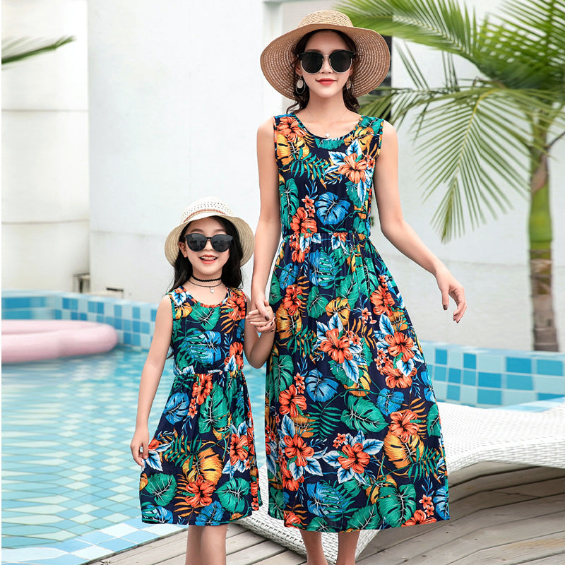 Mother And Daughter Vacation Beach Dress