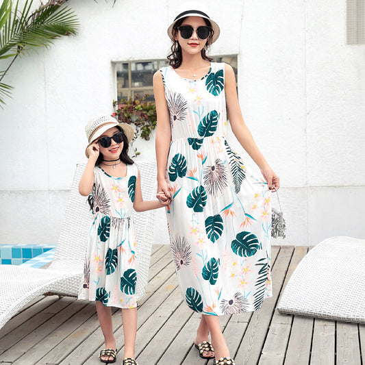Mother And Daughter Vacation Beach Dress