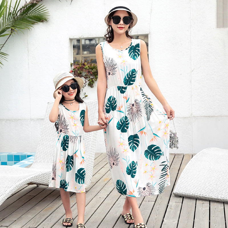 Mother And Daughter Vacation Beach Dress