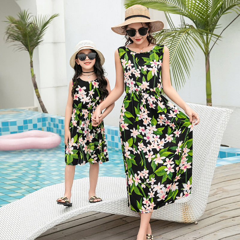 Mother And Daughter Vacation Beach Dress
