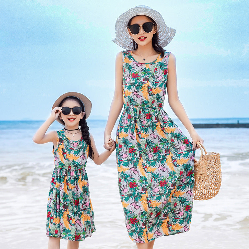 Mother And Daughter Vacation Beach Dress