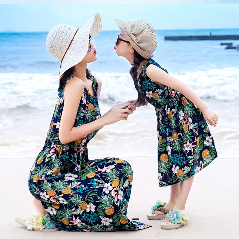 Mother And Daughter Vacation Beach Dress