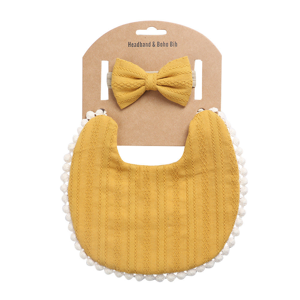 Double-Sided Bib - Solid Cotton Print Bib