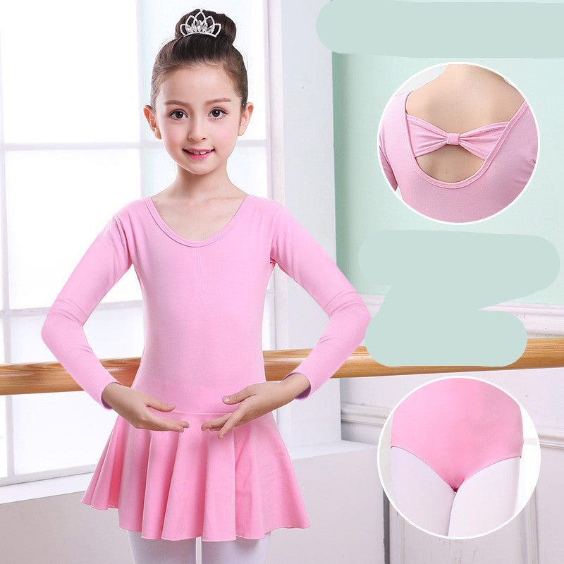Children's Dance Clothes - Girls' Practice Clothes, Girls Short-sleeved Tutu