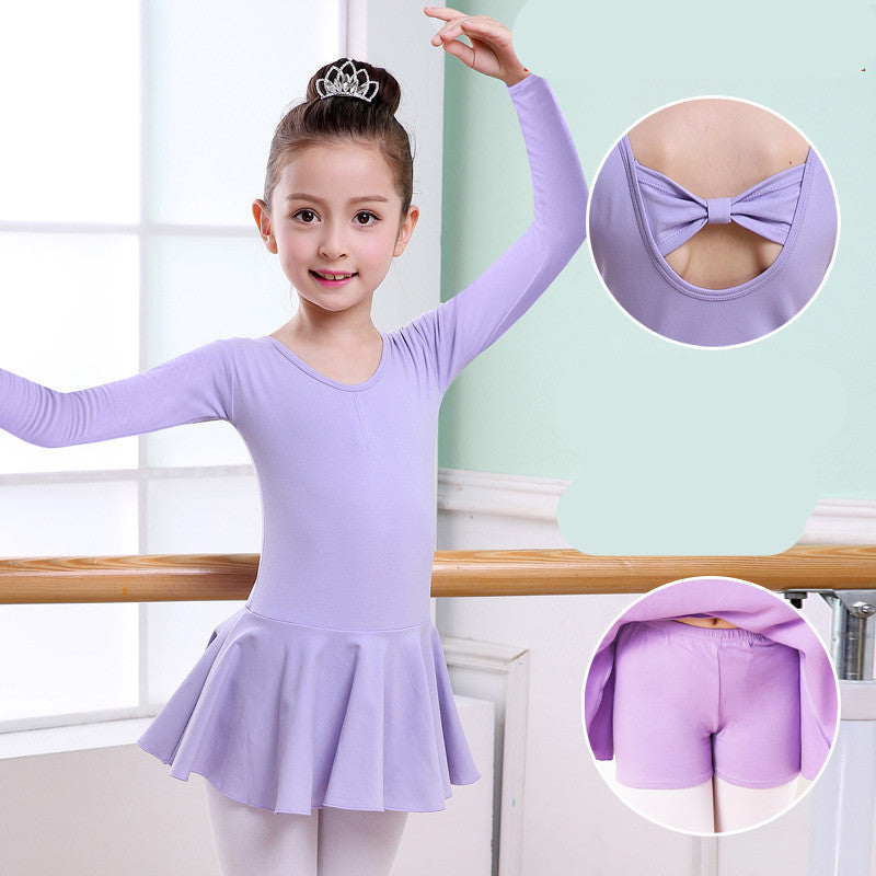 Children's Dance Clothes - Girls' Practice Clothes, Girls Short-sleeved Tutu