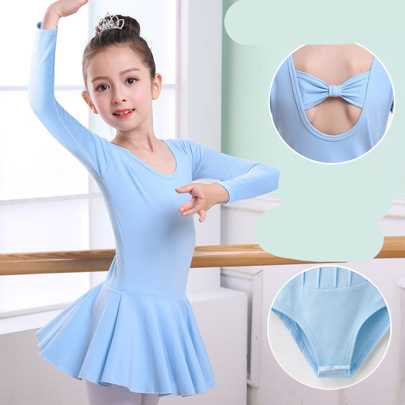 Children's Dance Clothes - Girls' Practice Clothes, Girls Short-sleeved Tutu