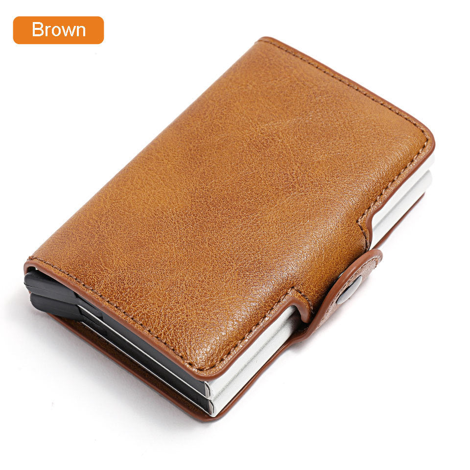 Horse Leather Men Mini Money Clip Credit Card ID Holder
