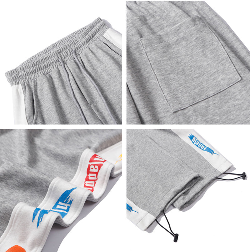 Printed Trousers With Drawstring Trousers For Men - Women Loose Straight-Waist Trousers