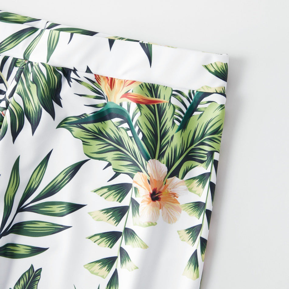 Floral Parent-Child Swimsuits - Baby Boys Girls Men And Women Clothing
