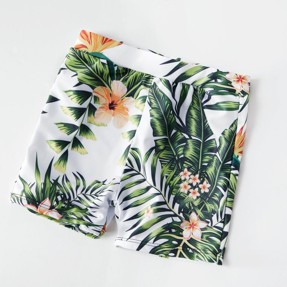 Floral Parent-Child Swimsuits - Baby Boys Girls Men And Women Clothing