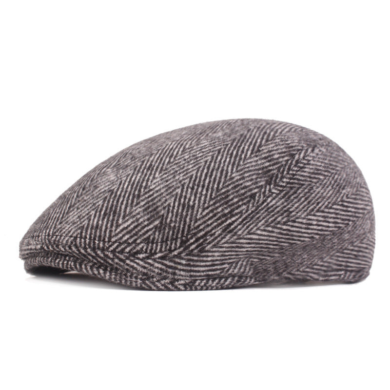 Herringbone Beret - Simple Cap For Men And Women