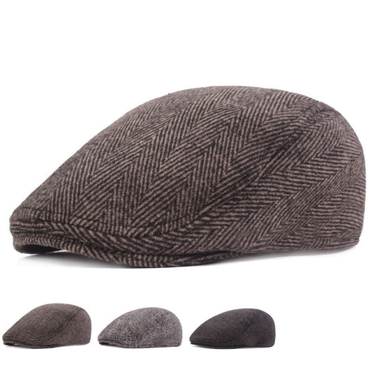 Herringbone Beret - Simple Cap For Men And Women