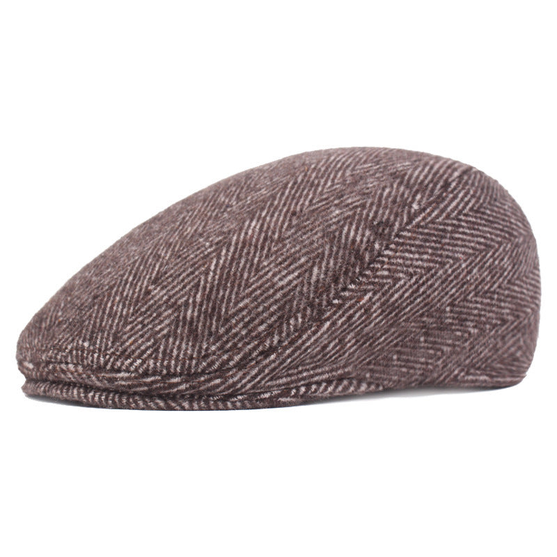 Herringbone Beret - Simple Cap For Men And Women