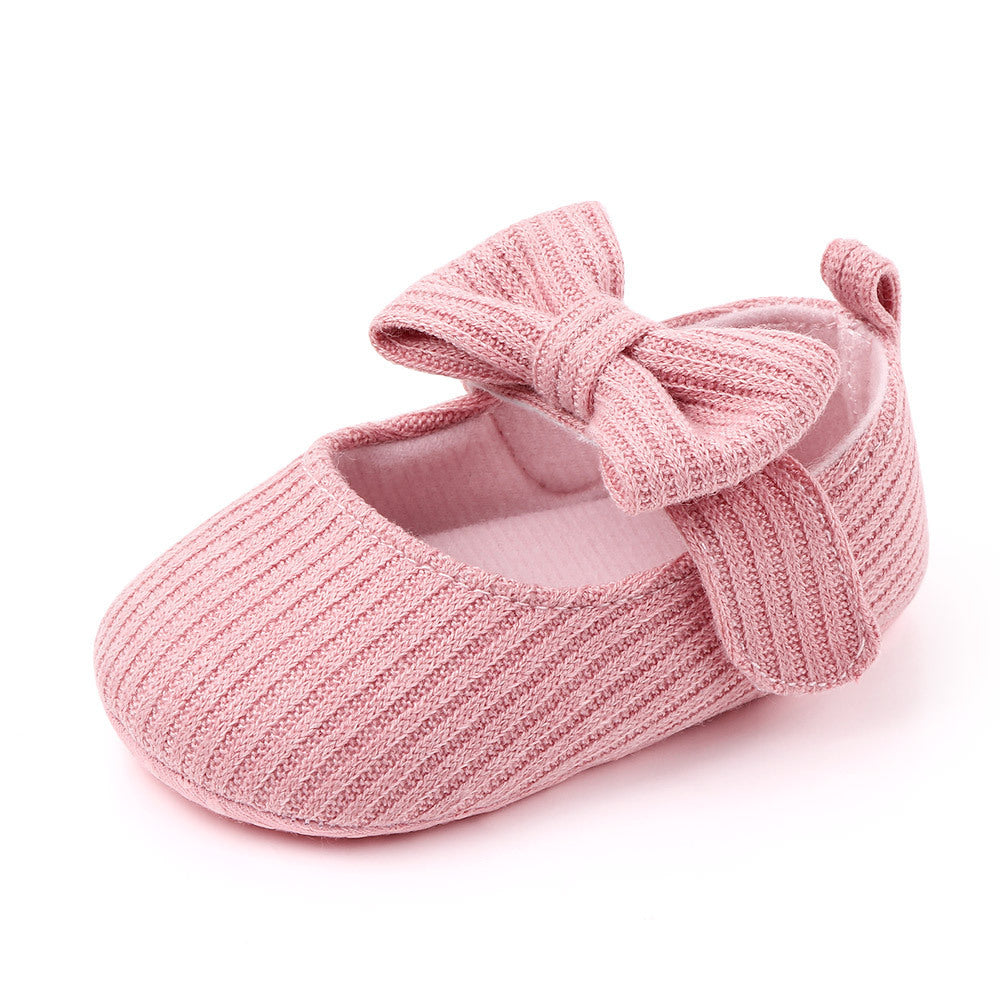 Bowknot Woolen Knit Baby Shoes - Moccasins Princess Shoes Baby Shoes