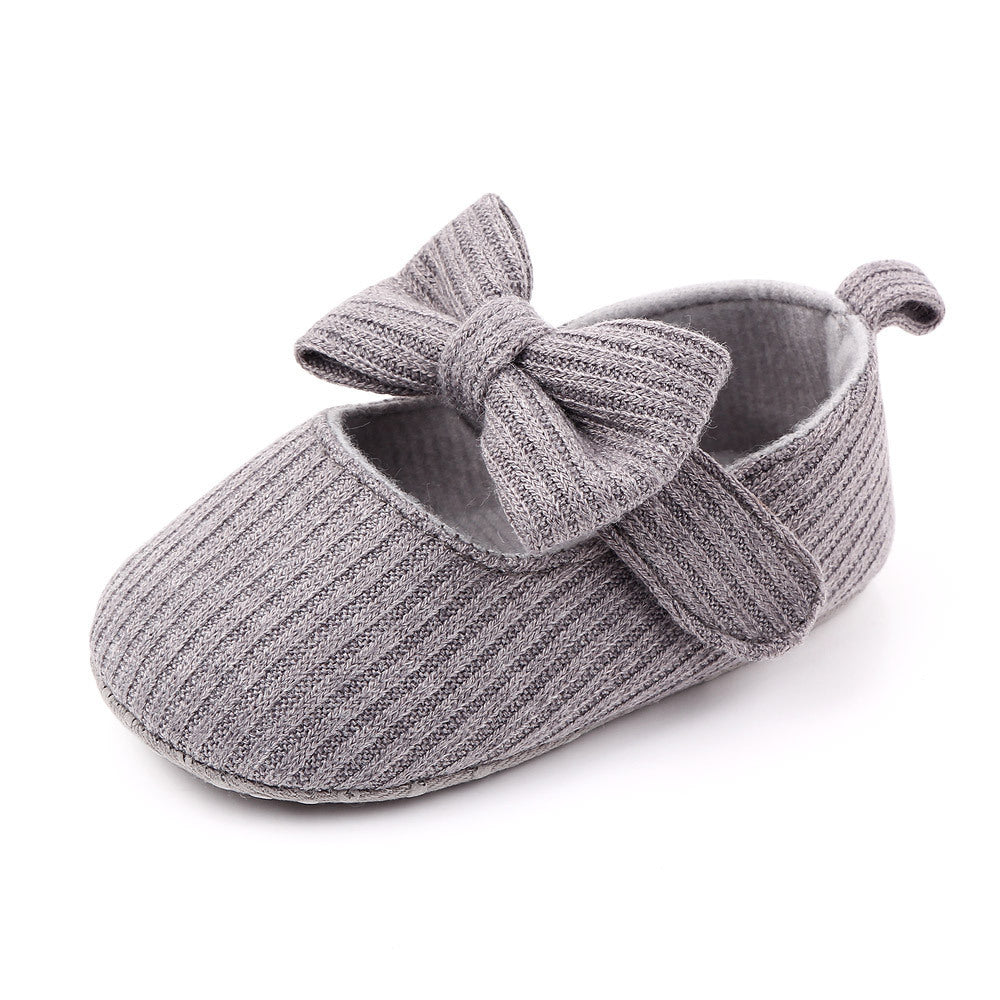Bowknot Woolen Knit Baby Shoes - Moccasins Princess Shoes Baby Shoes