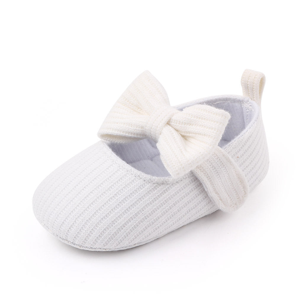 Bowknot Woolen Knit Baby Shoes - Moccasins Princess Shoes Baby Shoes