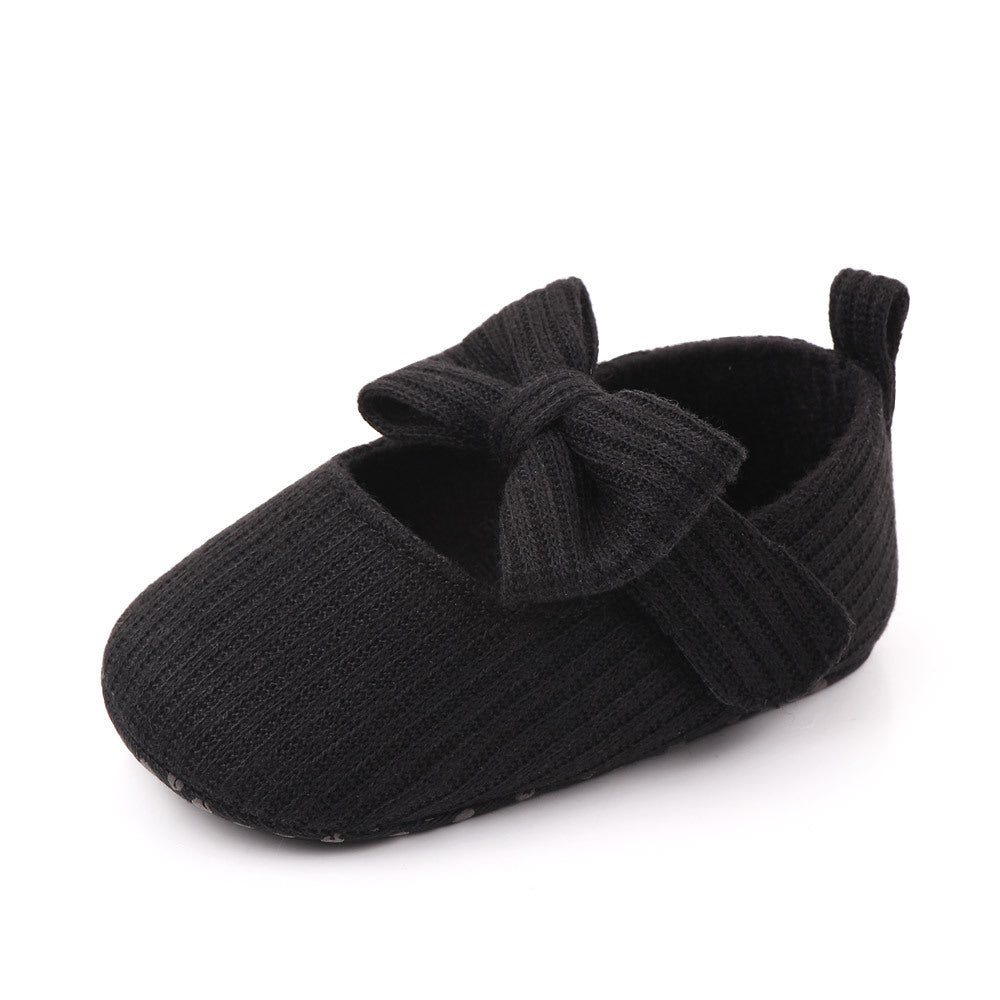 Bowknot Woolen Knit Baby Shoes - Moccasins Princess Shoes Baby Shoes