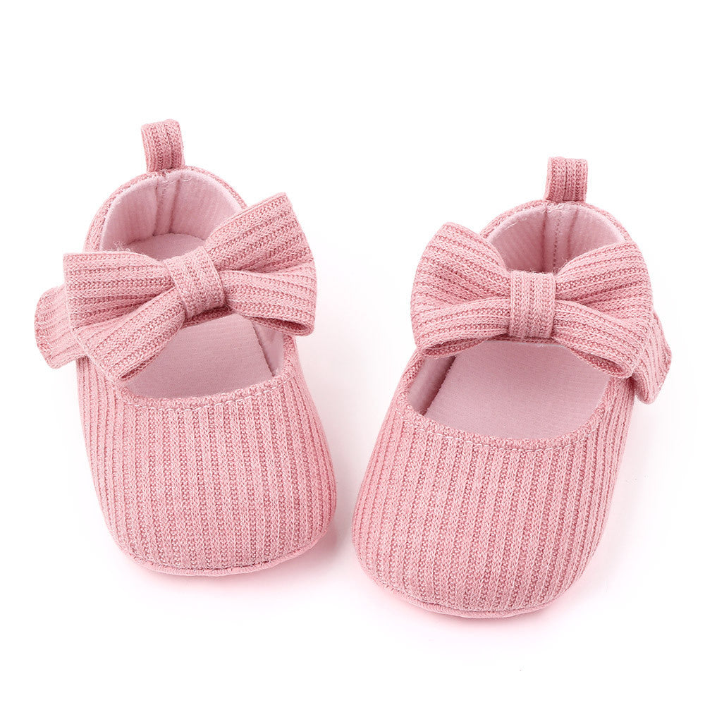 Bowknot Woolen Knit Baby Shoes - Moccasins Princess Shoes Baby Shoes