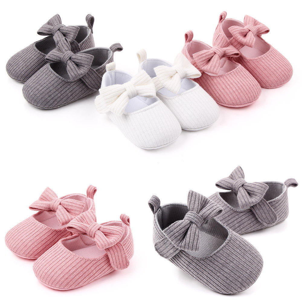 Bowknot Woolen Knit Baby Shoes - Moccasins Princess Shoes Baby Shoes