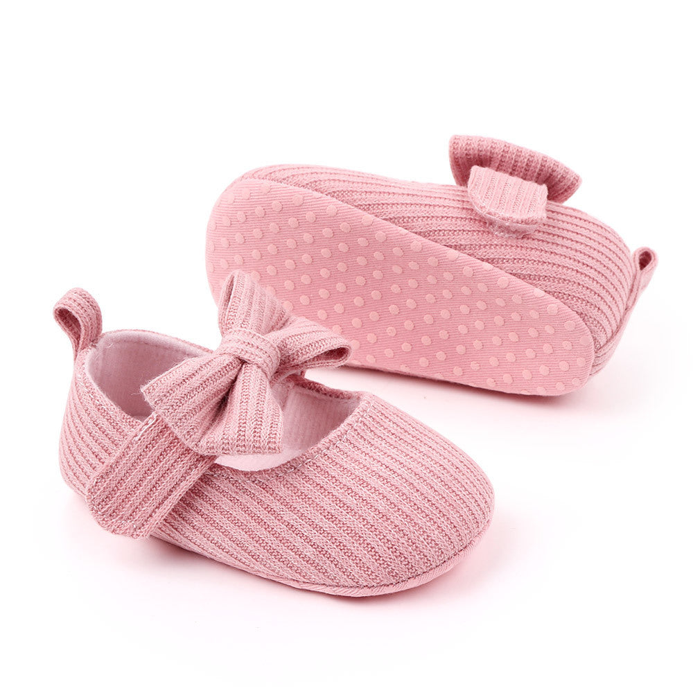 Bowknot Woolen Knit Baby Shoes - Moccasins Princess Shoes Baby Shoes
