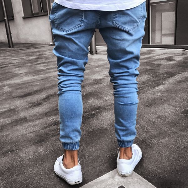 Men's Jeans - Men's Explosive Fashion Light Blue Skinny Jeans