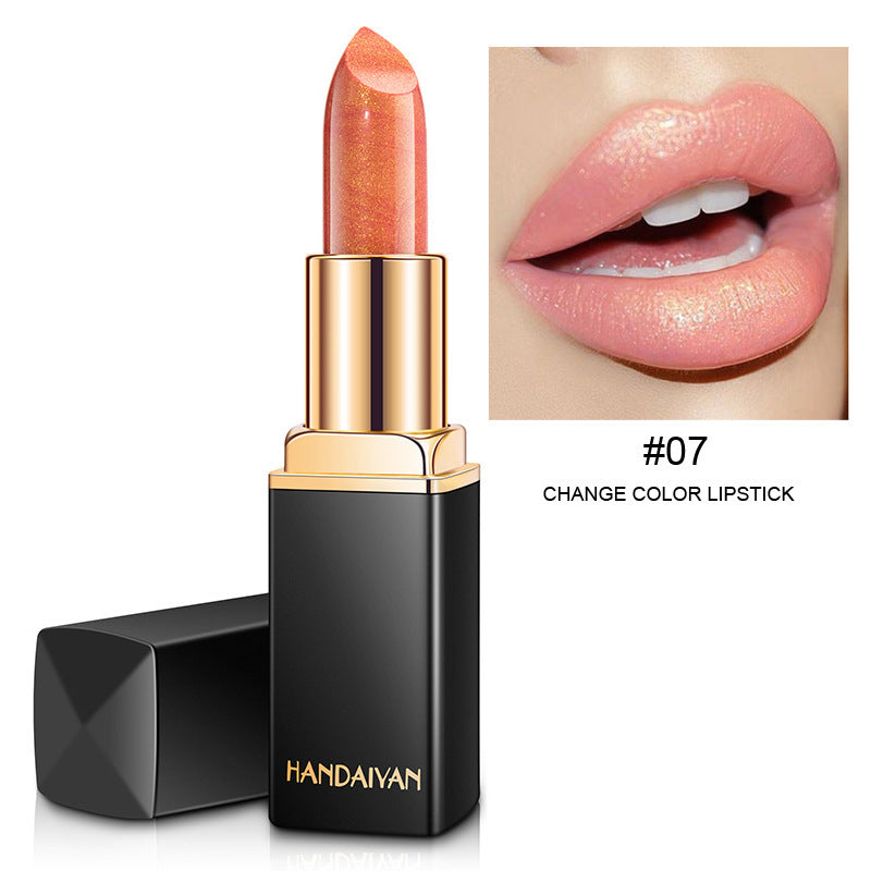 Shiny Metallic Lipstick - Pearlescent Color Temperature Change Lipstick Gilt Lipstick