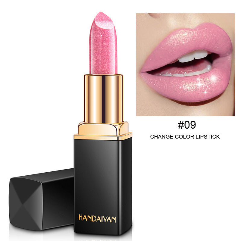 Shiny Metallic Lipstick - Pearlescent Color Temperature Change Lipstick Gilt Lipstick