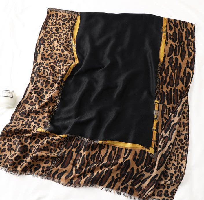 Men's And Women's Cotton Scarf Casual Print Long Gauze Scarf