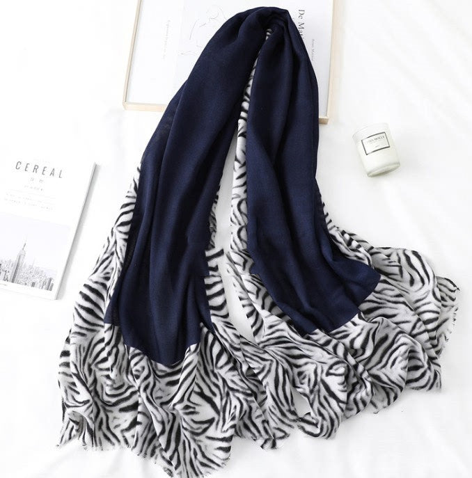 Men's And Women's Cotton Scarf Casual Print Long Gauze Scarf