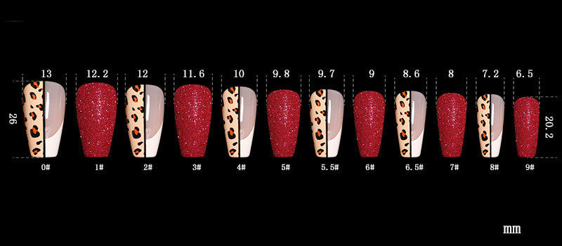 Bold Red Leopard Print Ballet False Nails – Fierce & Fashion-Forward!  Red Color Leopard Print Ballet False Nails - JumoShop