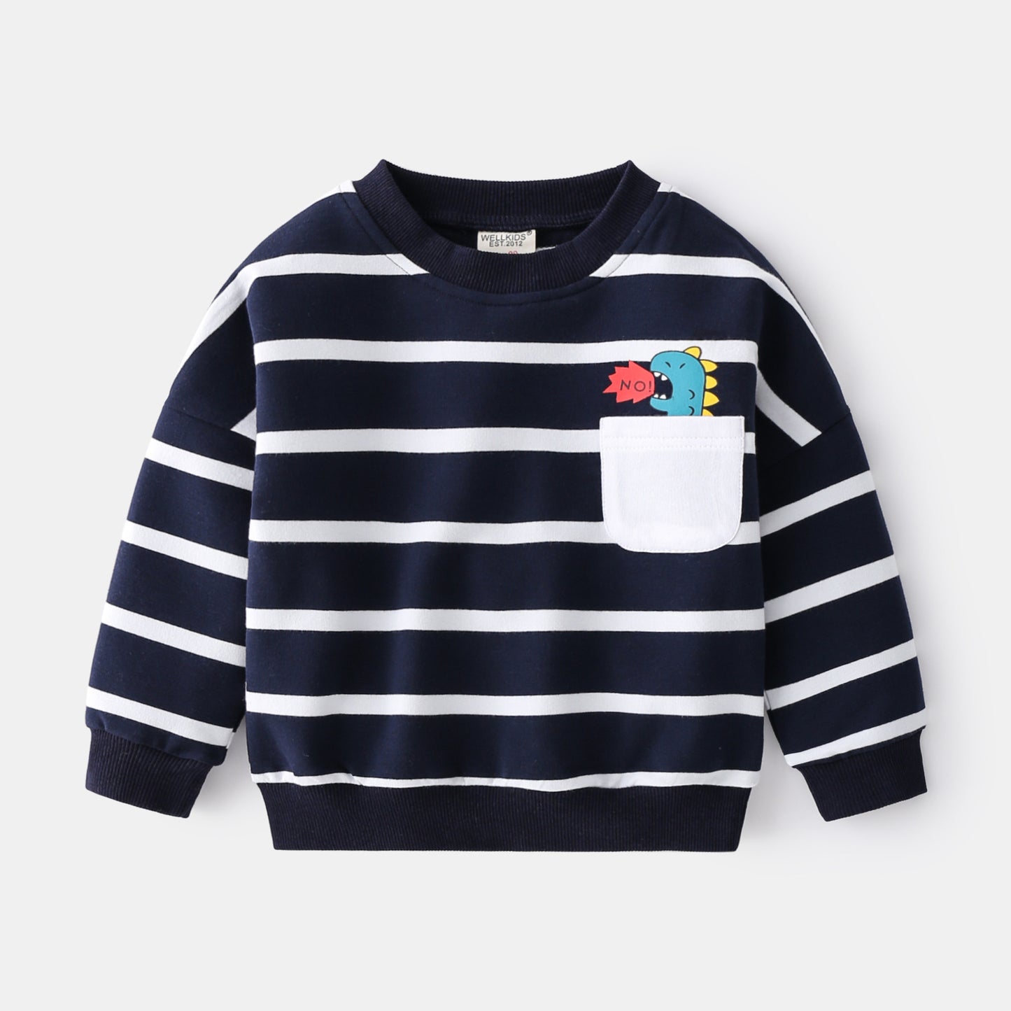 Boys Spring Striped Sweater - Casual Loose Round Neck Pullover Sweater Cotton